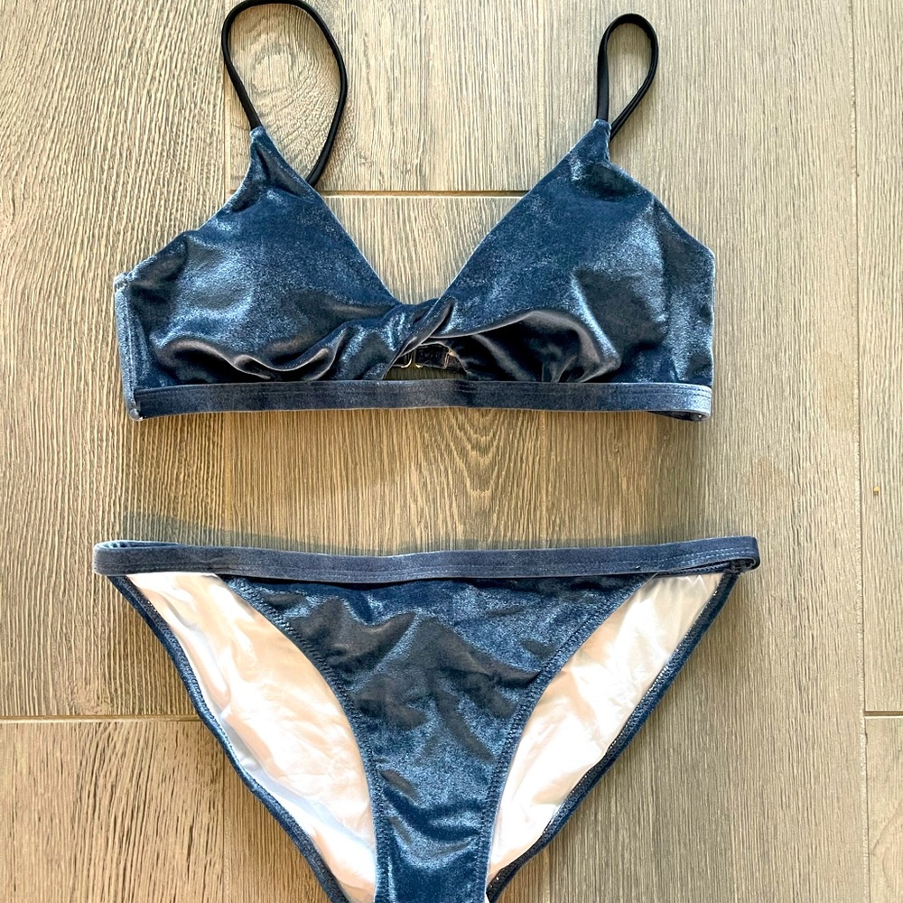 Blue velvet bikini size L
